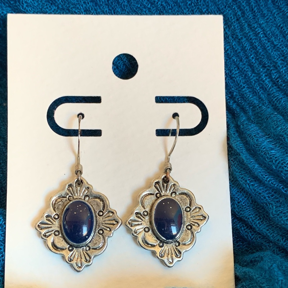 Elegant Silver and Blue Earrings
